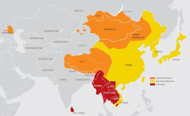 Mapa buddyzmu: Jak rozprzestrzenia się ta religia w Azji? Mapa buddyzmu: Jak rozprzestrzenia się ta religia w Azji?